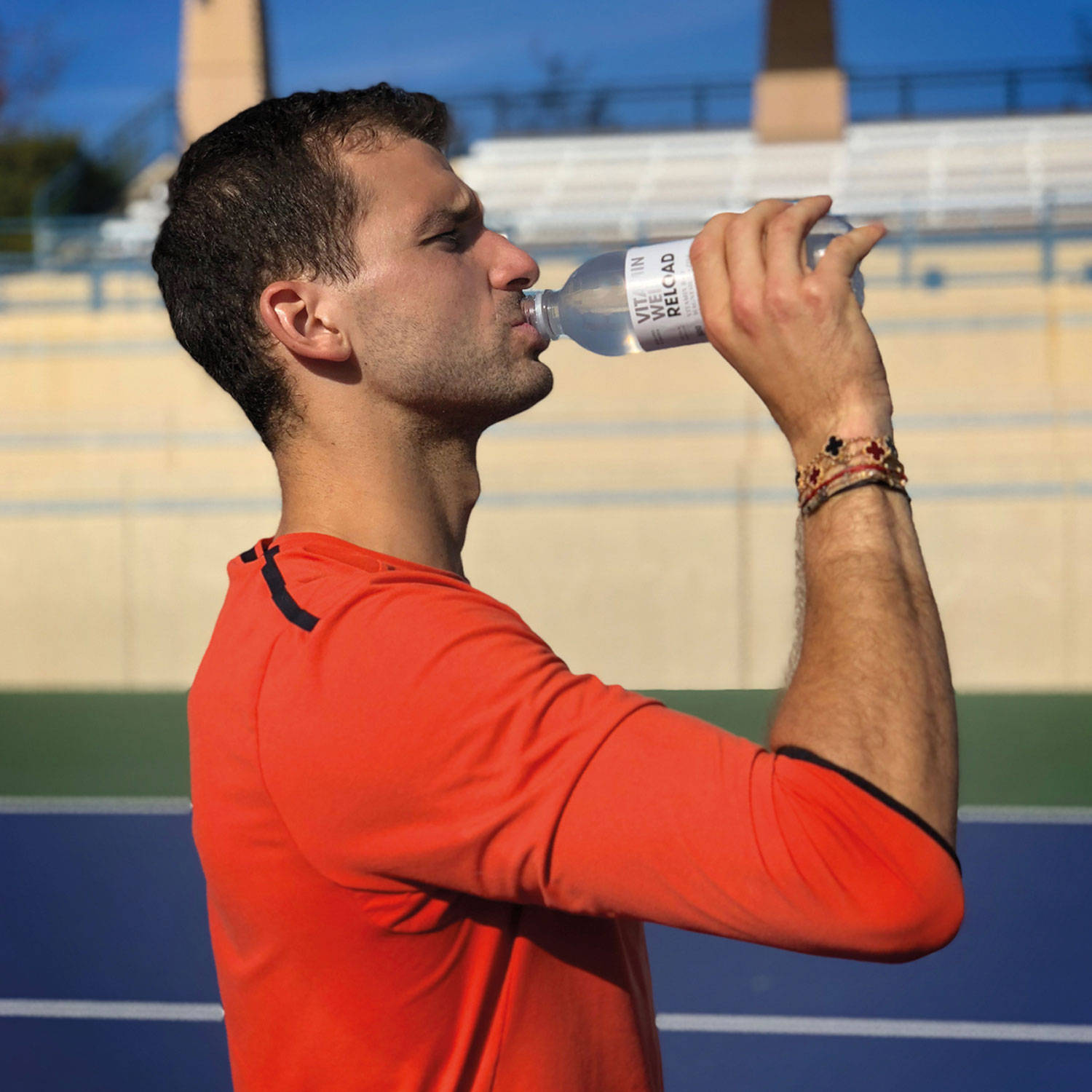 Grigor Dimitrov Drinking Water Wallpaper