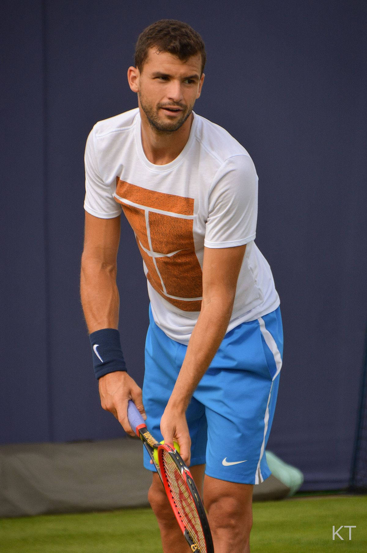 Grigor Dimitrov In Printed Tennis Shirt Wallpaper