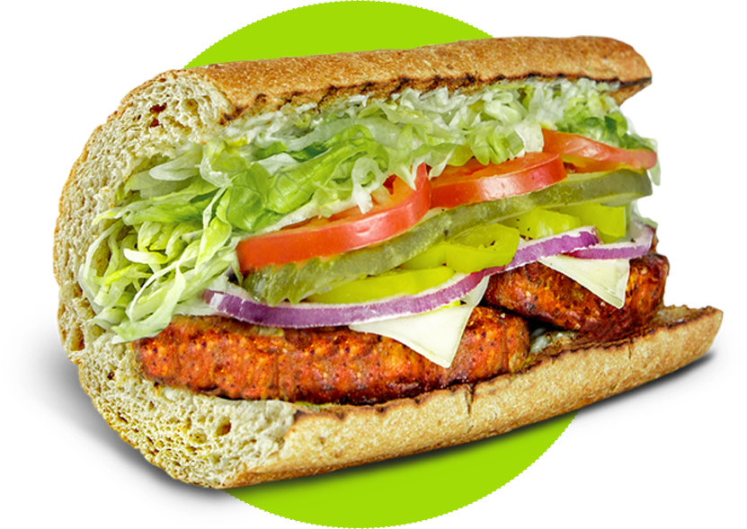 Grilled Chicken Sandwich Green Background.png PNG