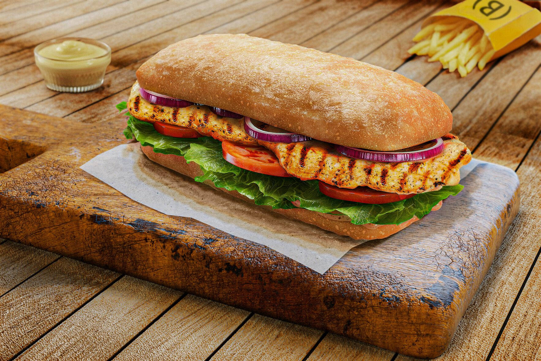 Grilled Chicken Sandwich Wallpaper