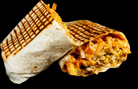 Grilled Chicken Taco Black Background PNG