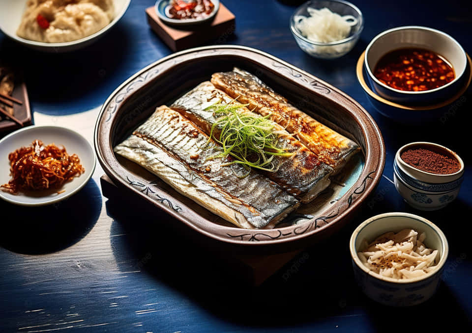 Grilled Cutlassfish Traditional Korean Dish Wallpaper