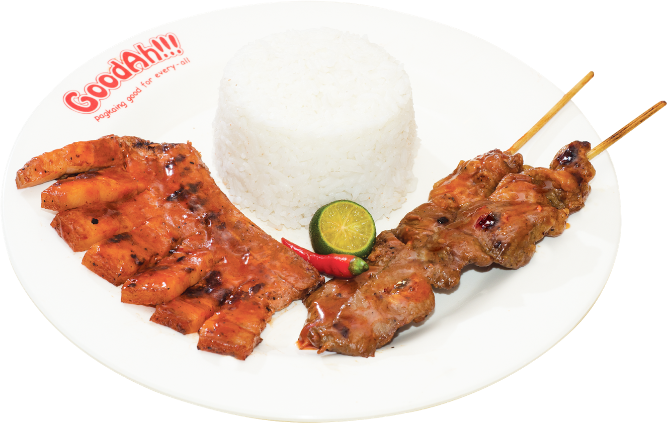 Grilled Pork B B Qand Rice Plate PNG