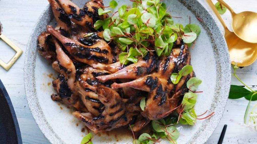 Grilled Quail Thighs With Scallions Wallpaper