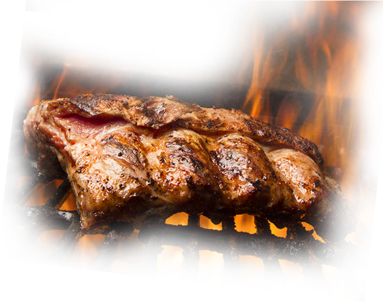 Grilled Ribs Over Open Flame PNG