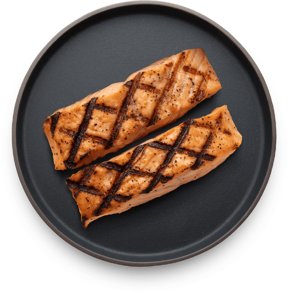 Grilled Salmon Steaks Plate PNG