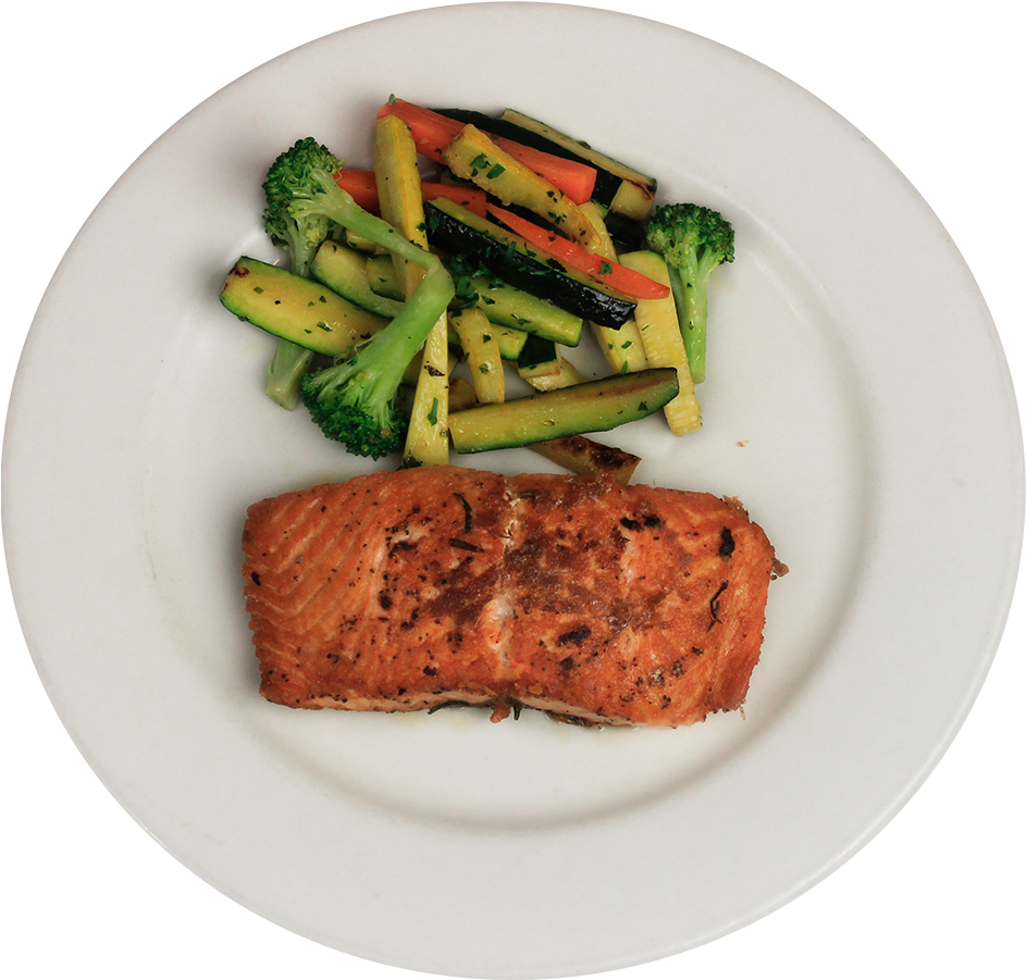 Grilled Salmonwith Vegetables Plate PNG