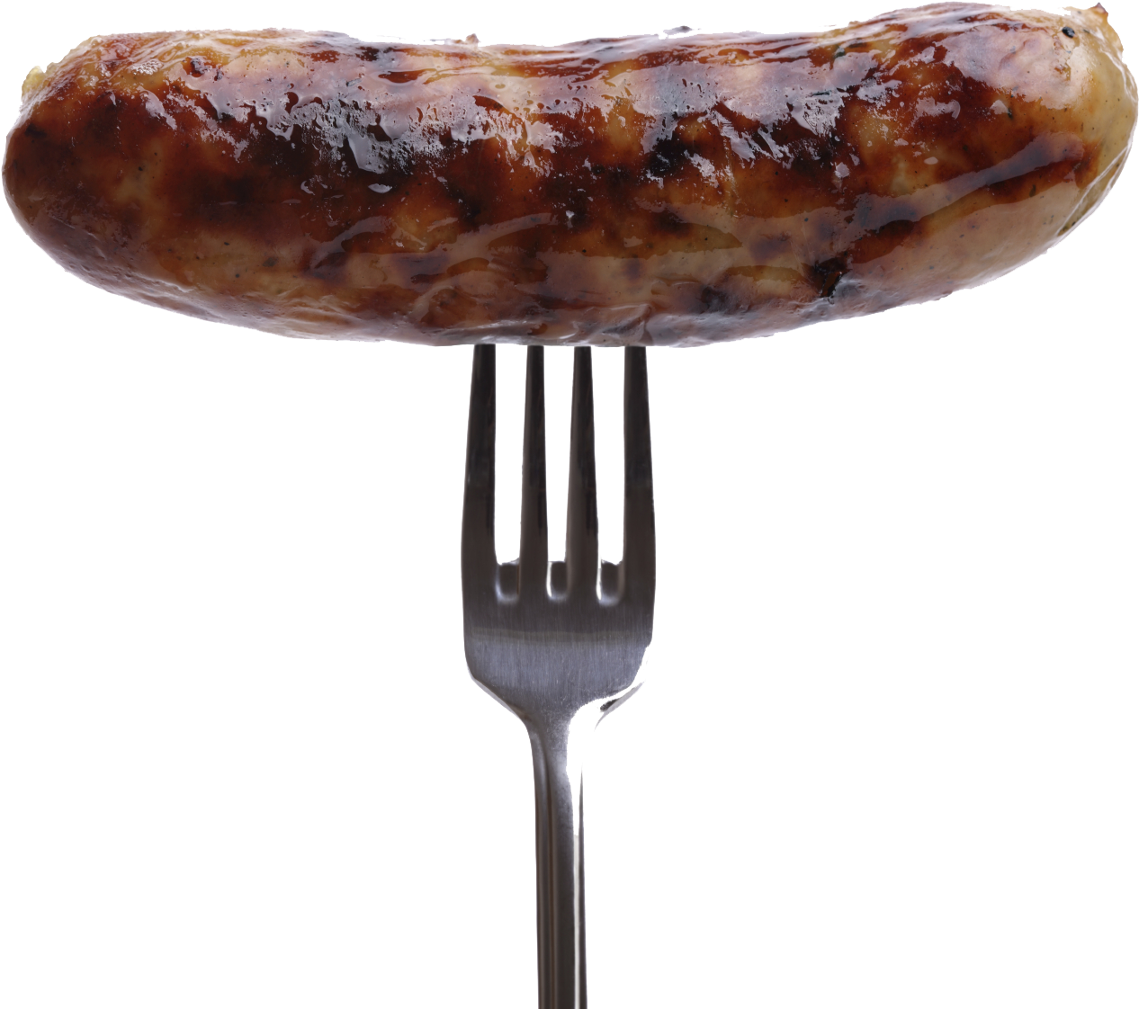 Grilled Sausageon Fork PNG
