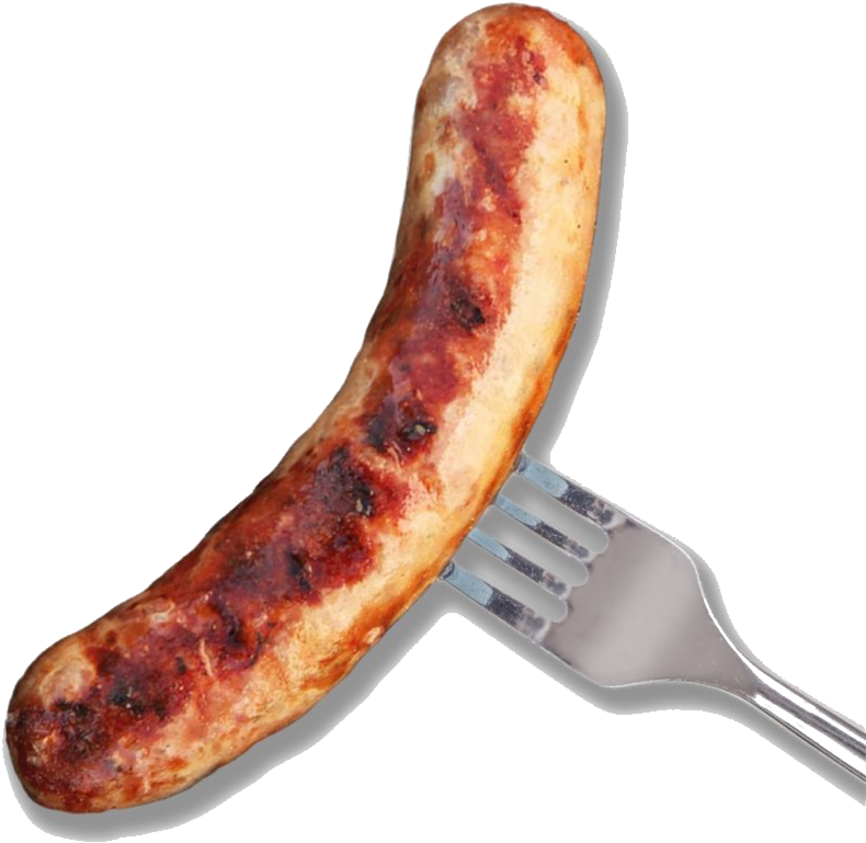 Grilled Sausageon Fork.png PNG