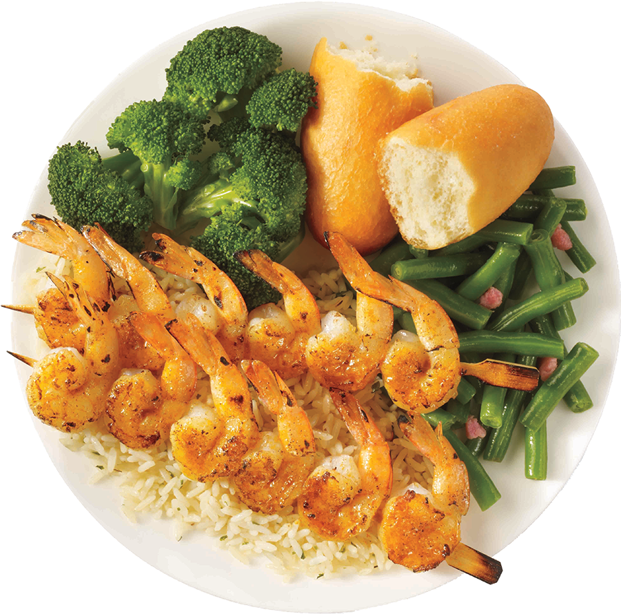 Grilled Shrimp Dinner Plate PNG