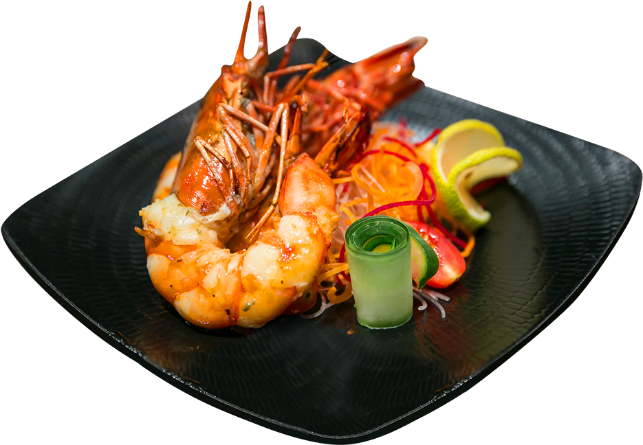 Grilled Shrimp Platter Dish PNG