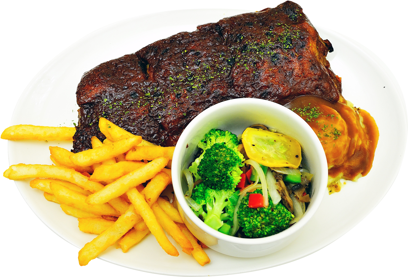 Grilled Steak Dinner Plate PNG