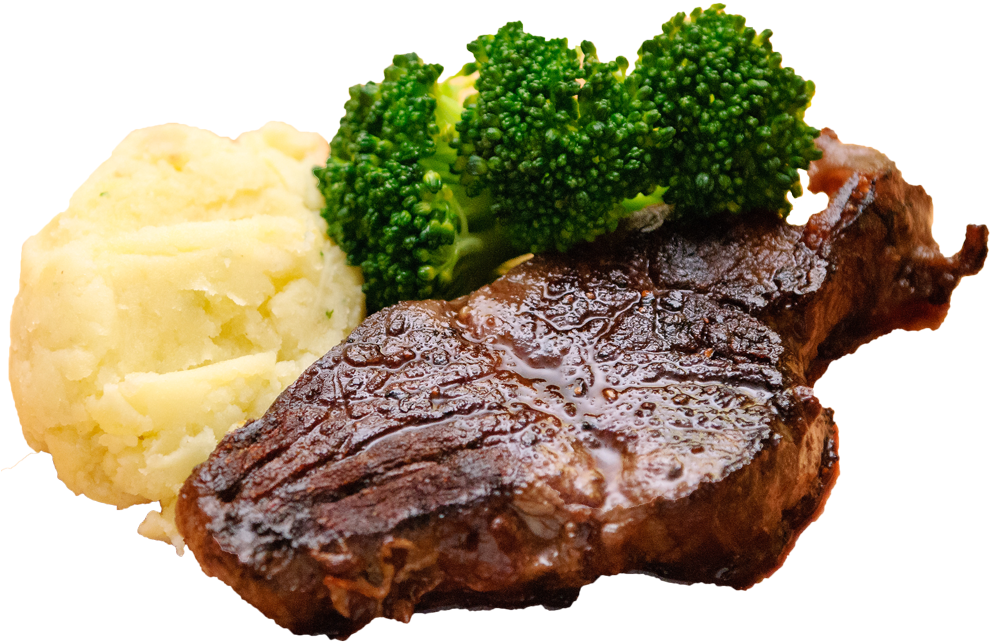 Grilled Steakwith Mashed Potatoesand Broccoli PNG