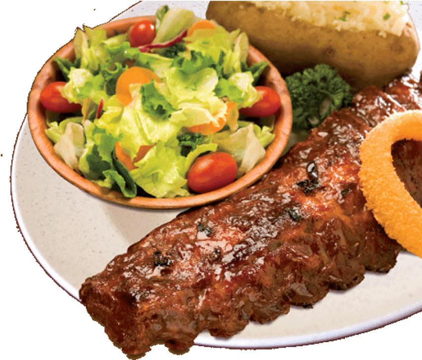 Grilled Steakwith Saladand Baked Potato PNG