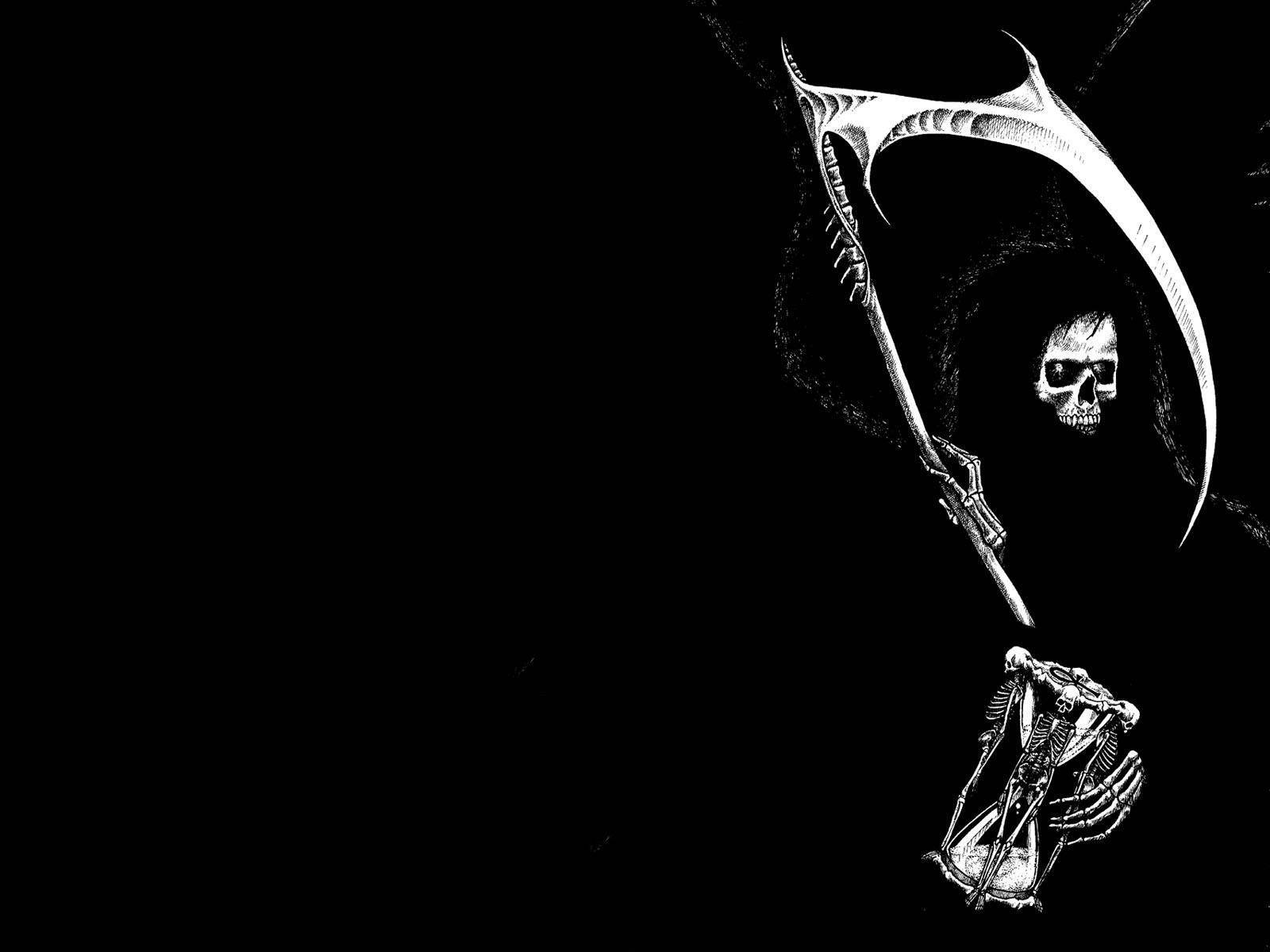 Grim Reaper Angels Of Death In Black Background