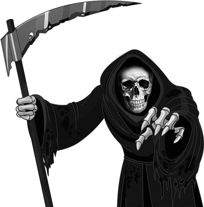 Grim Reaper Cartoon Haunted House Theme PNG