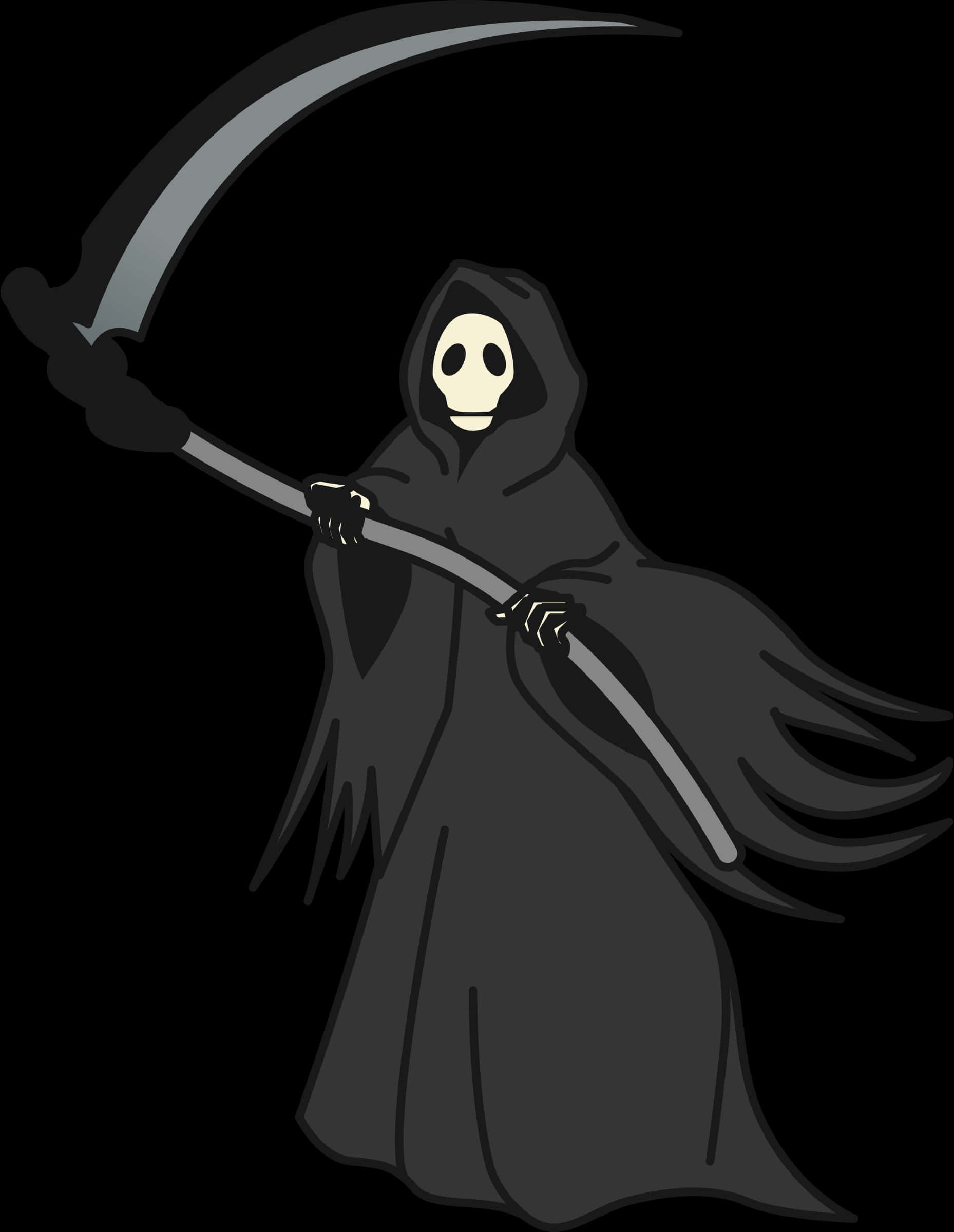 Grim Reaper Cartoon Illustration PNG