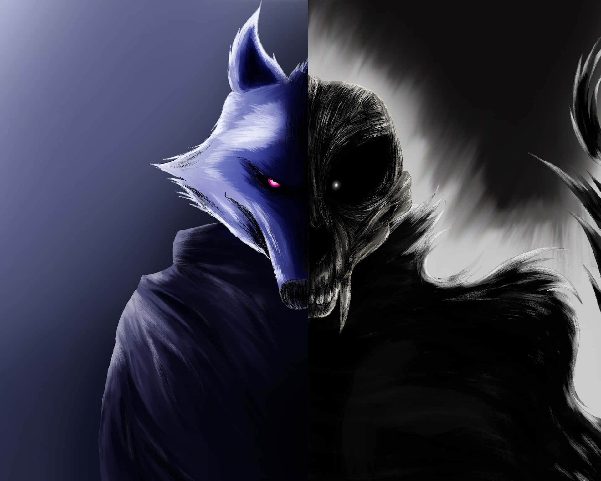 Grim Reaper Feline Fantasy Art Wallpaper