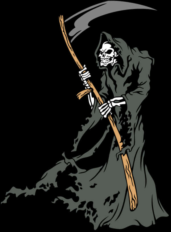 Grim Reaper Graphic Art PNG