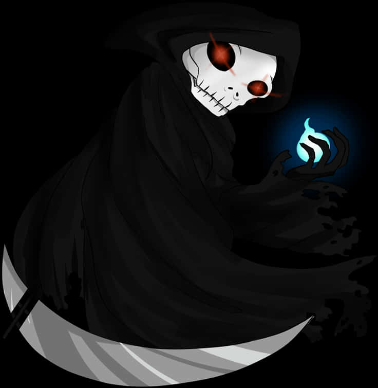 Grim Reaper Red Eyes Scythe PNG