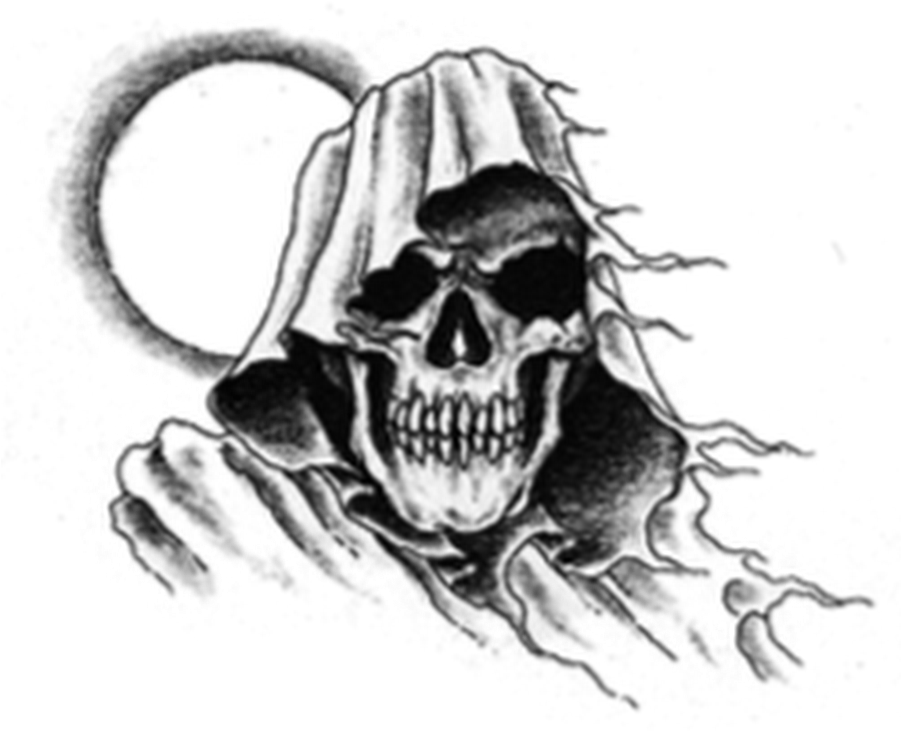 Grim Reaper Skull Tattoo Design PNG