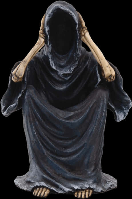 Grim Reaper Statue Black Background PNG