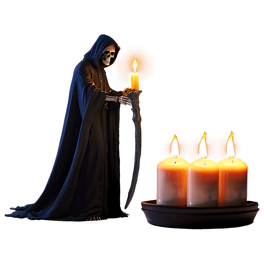 Grim Reaper With Candle Png 05062024 PNG