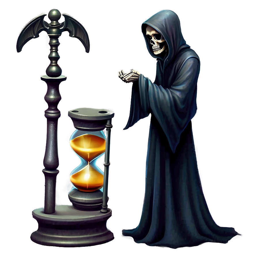 Download Grim Reaper With Hourglass Png 05062024 | Wallpapers.com