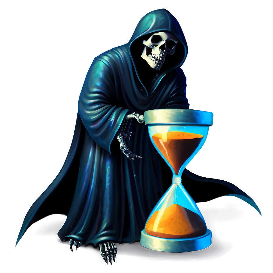 Grim Reaper With Hourglass Png Vev3 PNG