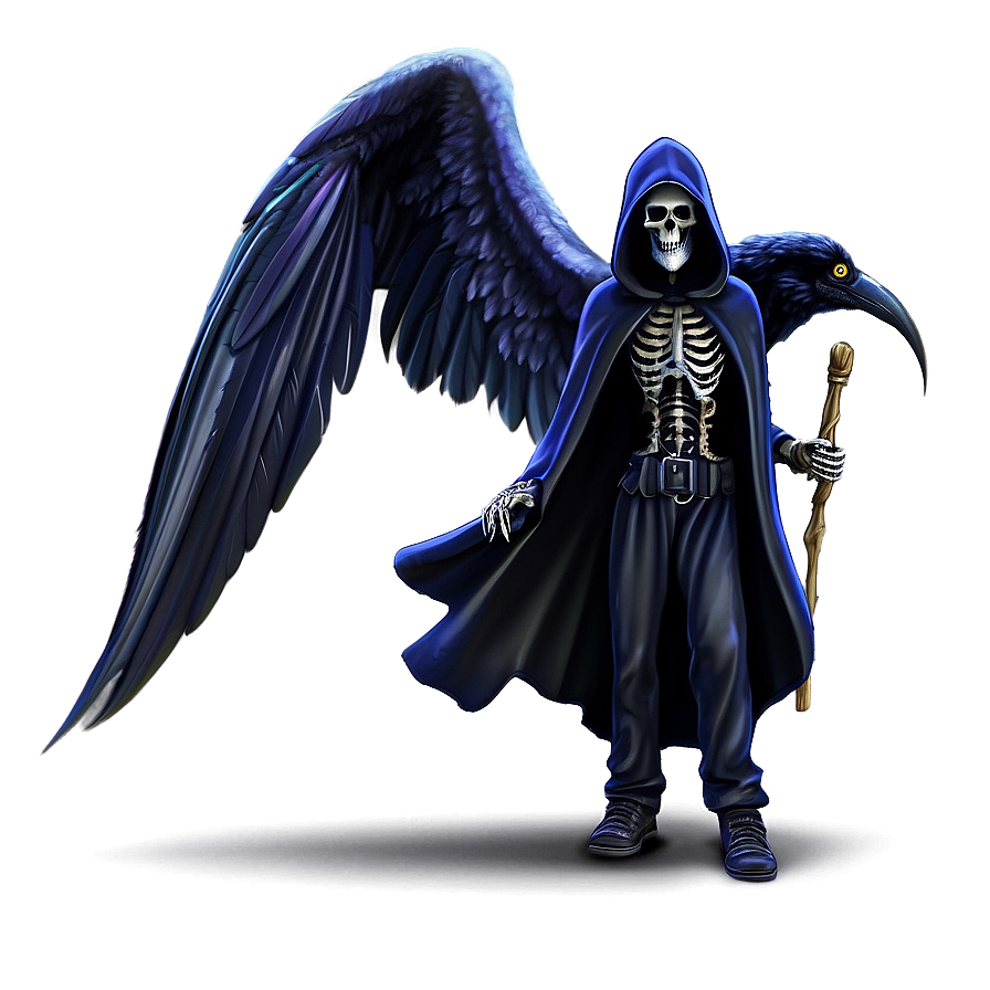 Grim Reaper With Raven Png Jjg PNG