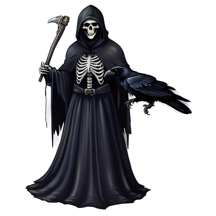 Grim Reaper With Raven Png Mpg52 PNG