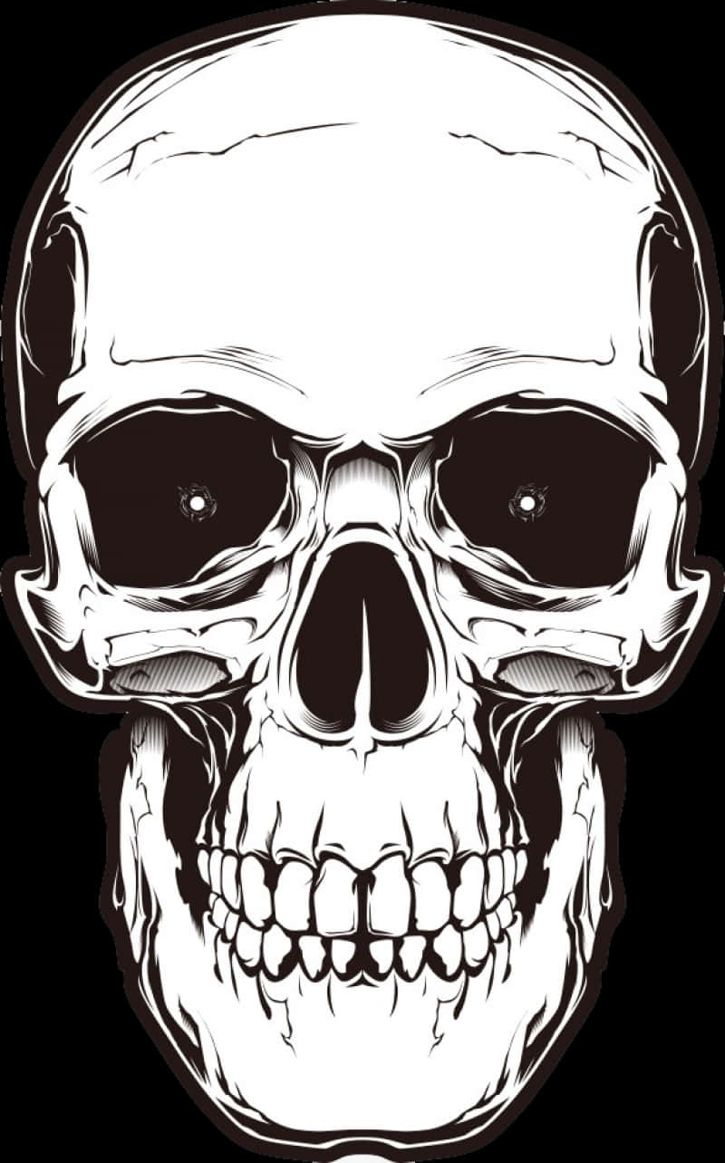 Grim Smile Skull Illustration PNG