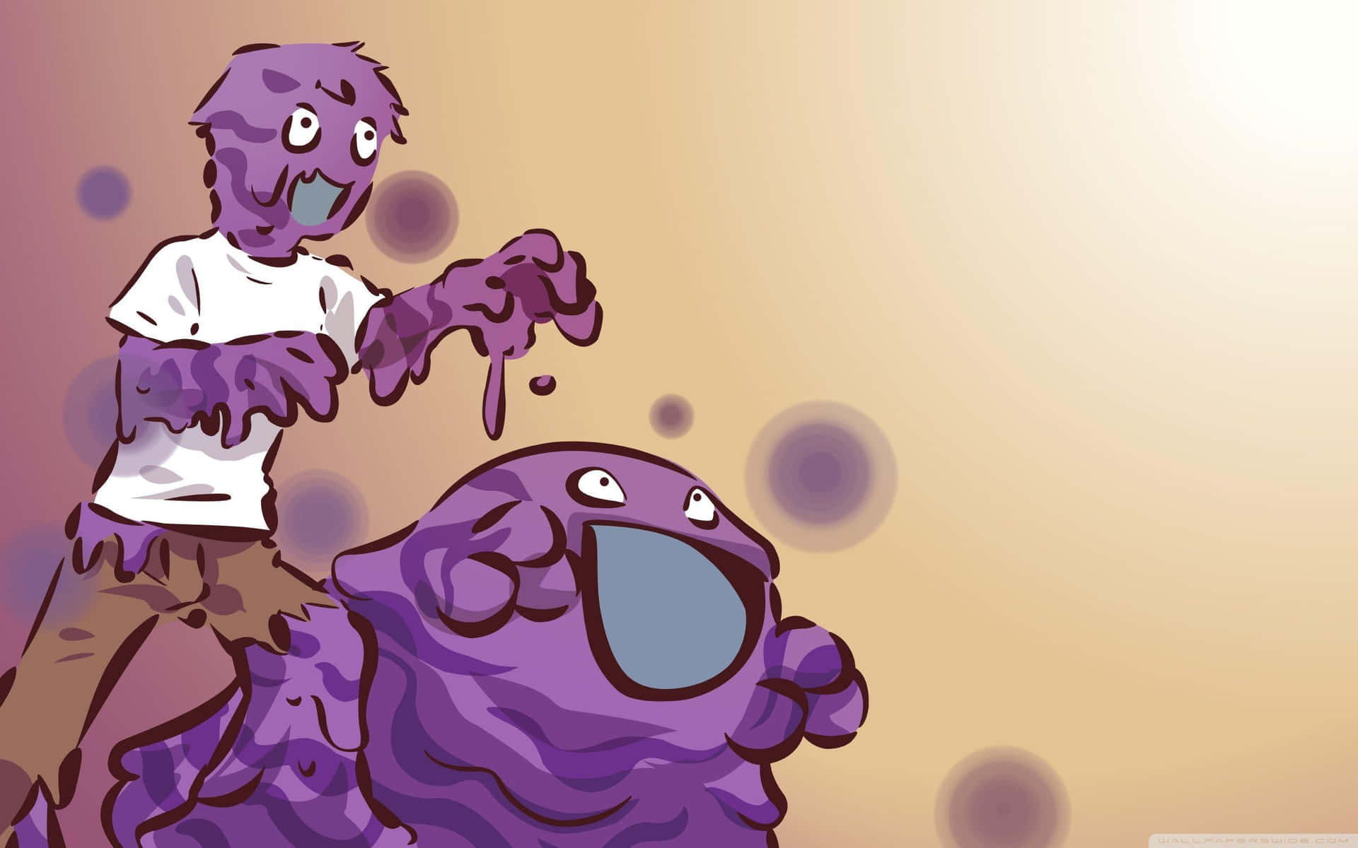 Grimer With Slime-Covered Trainer Wallpaper