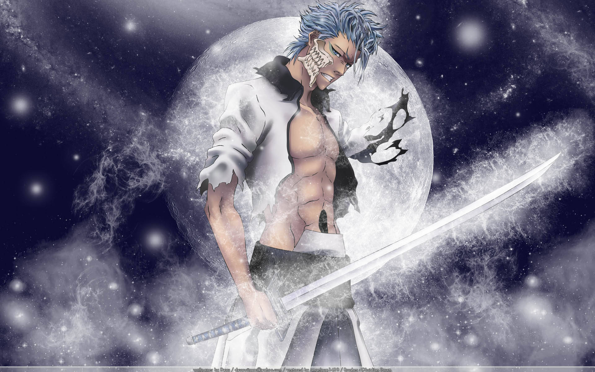 Grimmjow And The Moon Wallpaper