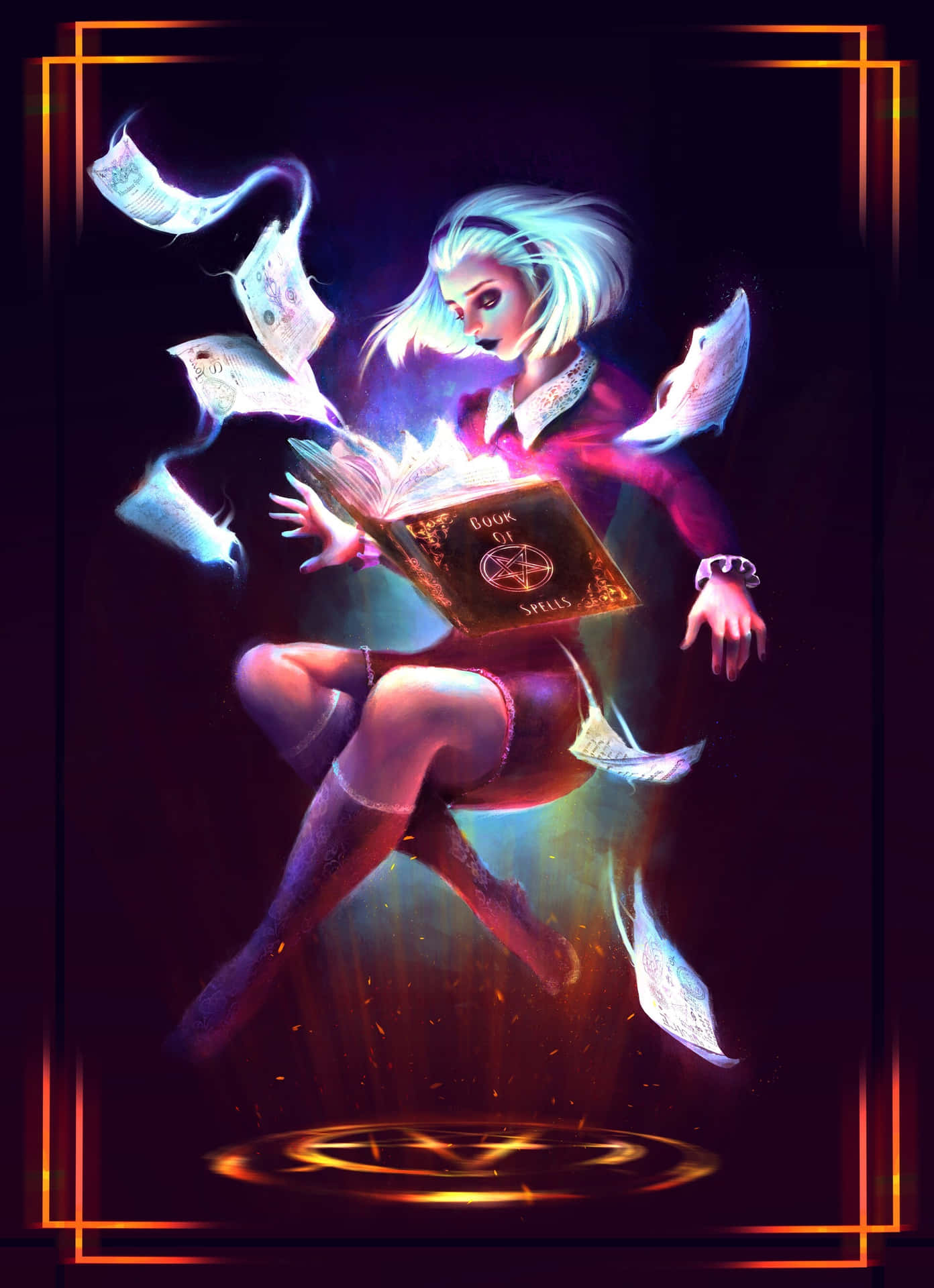 Magical Grimoire with Mystical Artifacts Wallpaper