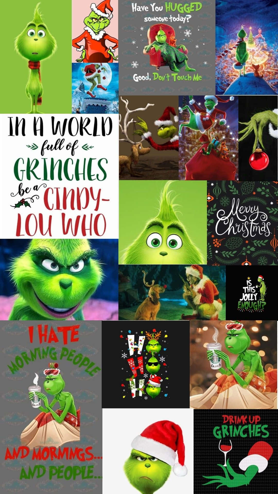 Grinch Aesthetic Collage Wallpaper