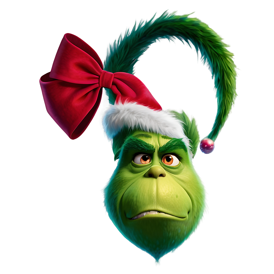 Grinch Christmas Bow Png 06132024 PNG