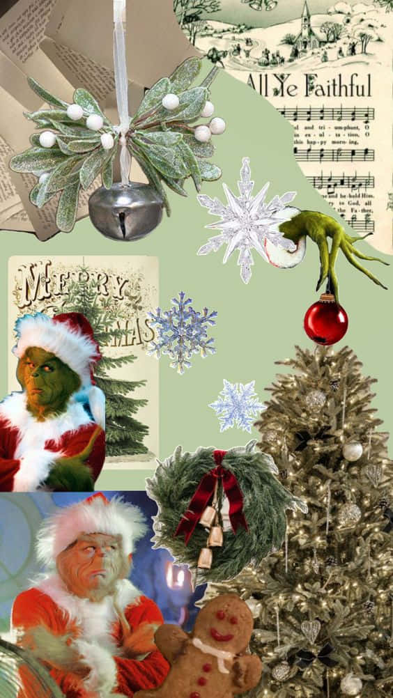 Kom ind i juletilstand med en festlig Grinch iphone design. Wallpaper