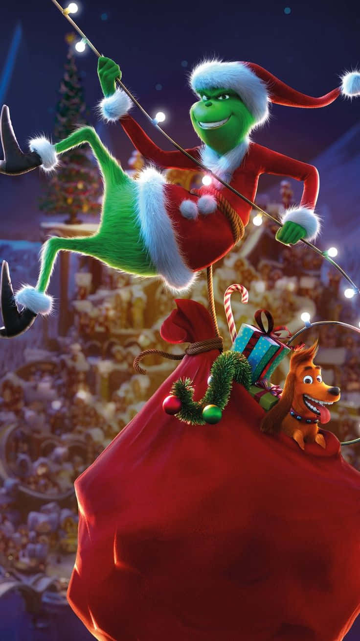 Bring Christmas Cheer And Joy With The Grinch Christmas Iphone Wallpaper
