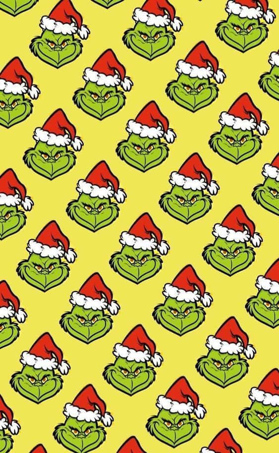 "celebrating Christmas With Grinch And An Iphone" Wallpaper