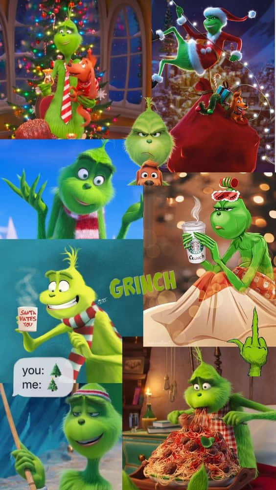 Feiernsie Weihnachten Mit Dem Grinch Auf Ihrem Iphone Wallpaper