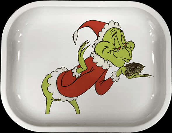 Grinch Christmas Plate Design PNG