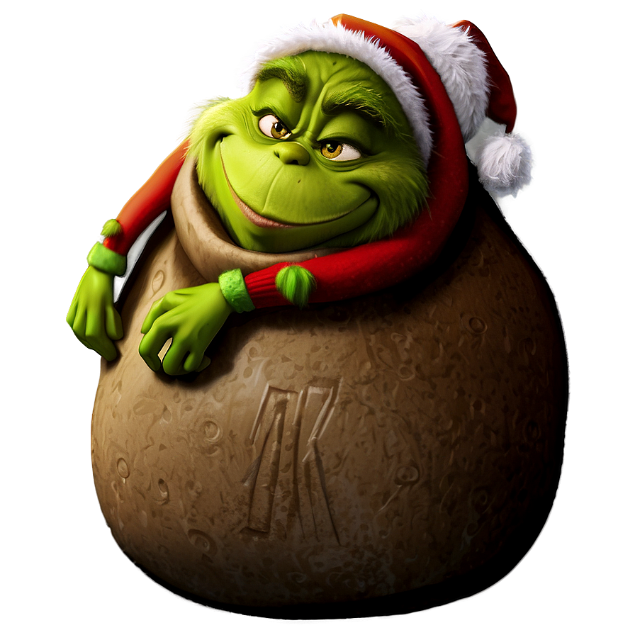 Grinch Christmas Sack Png 06132024 PNG