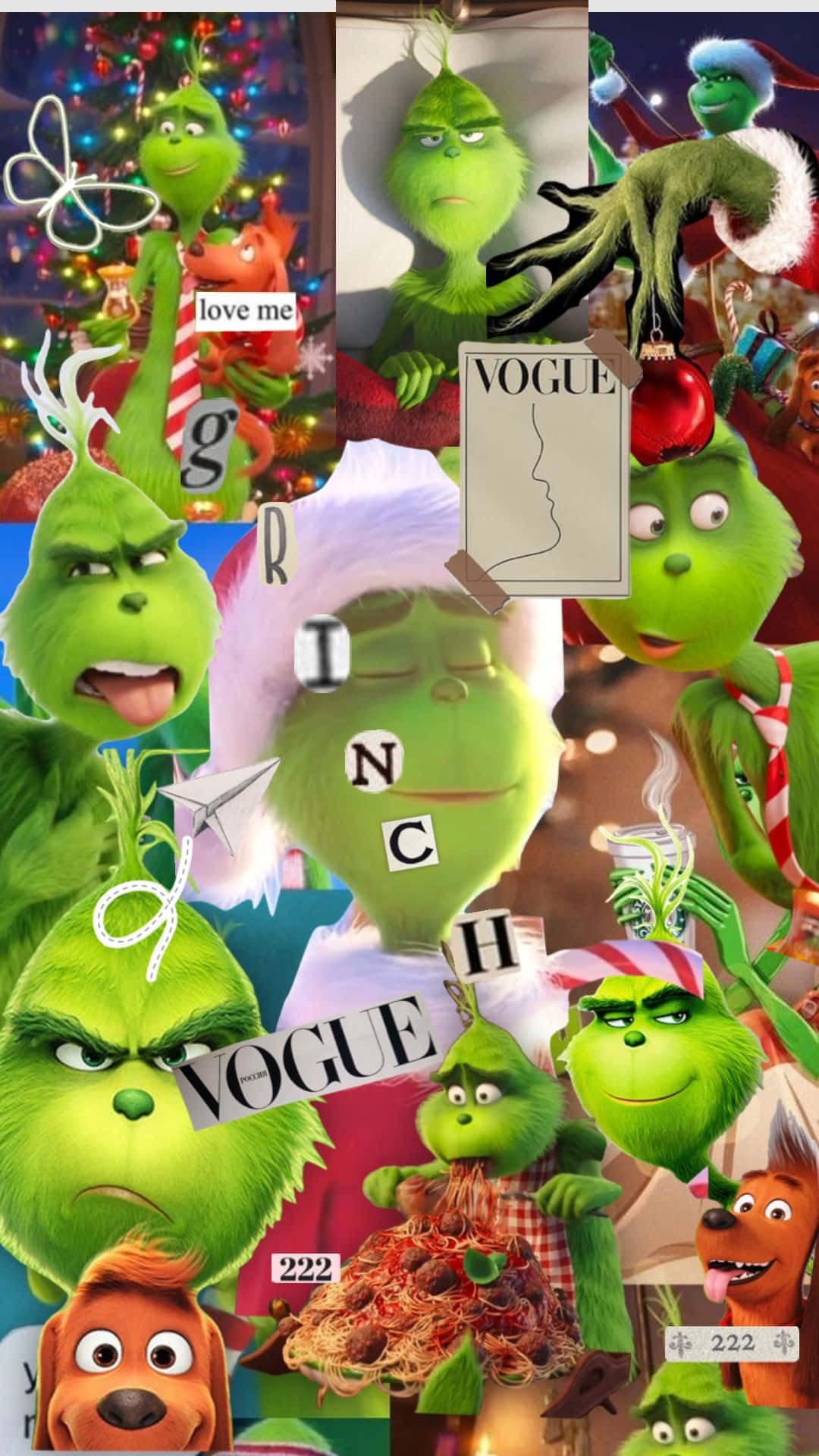 Grinch Collage Aesthetic Wallpaper