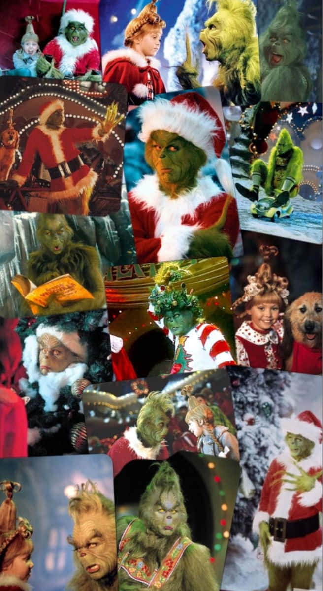 Grinch Collage Holiday Moodboard Wallpaper