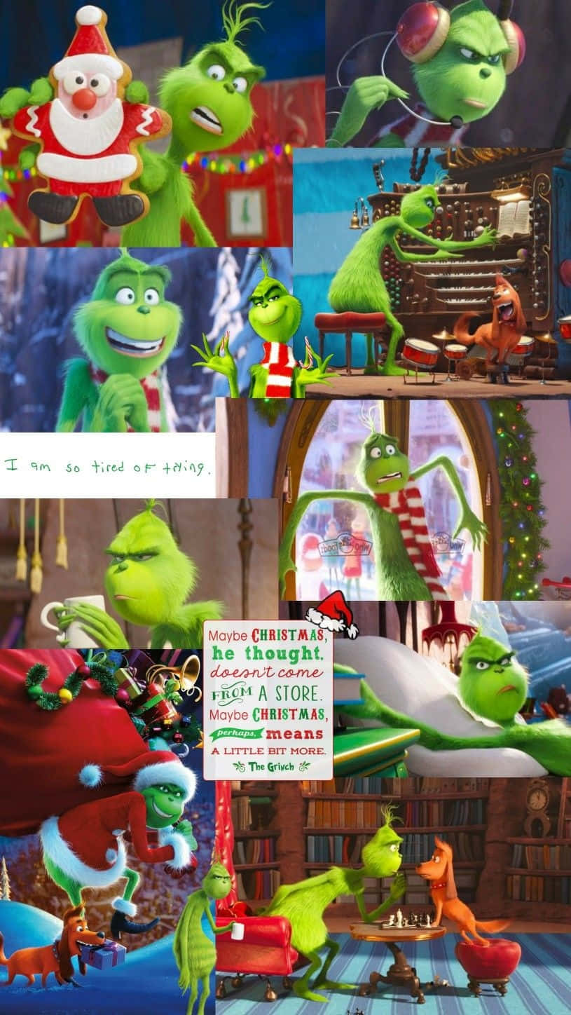 Grinch Expressions Collage Wallpaper