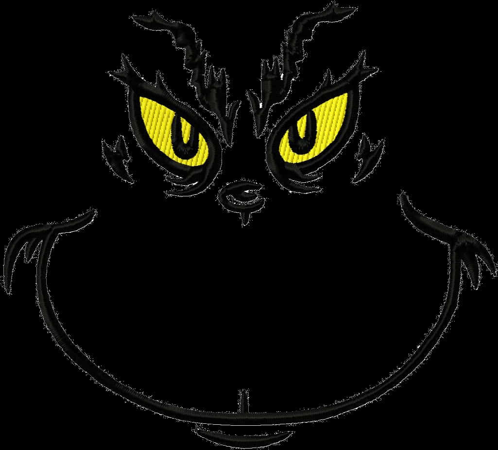 Grinch Face Embroidery Design PNG