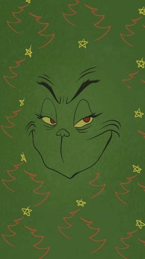 Grinch Face Holiday Background Wallpaper