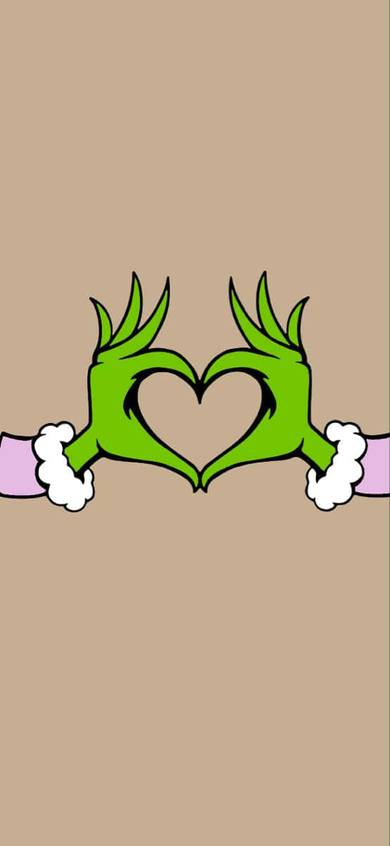 Grinch Heart Hands Love Symbol Wallpaper
