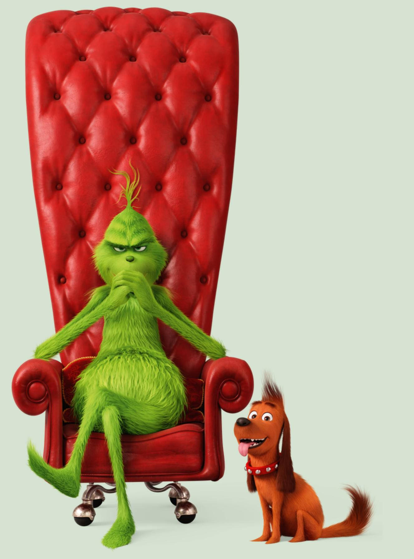 Grinch On A Red Couch Wallpaper